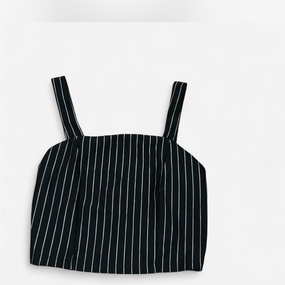 Iris Basic Black and White Striped Tank Top